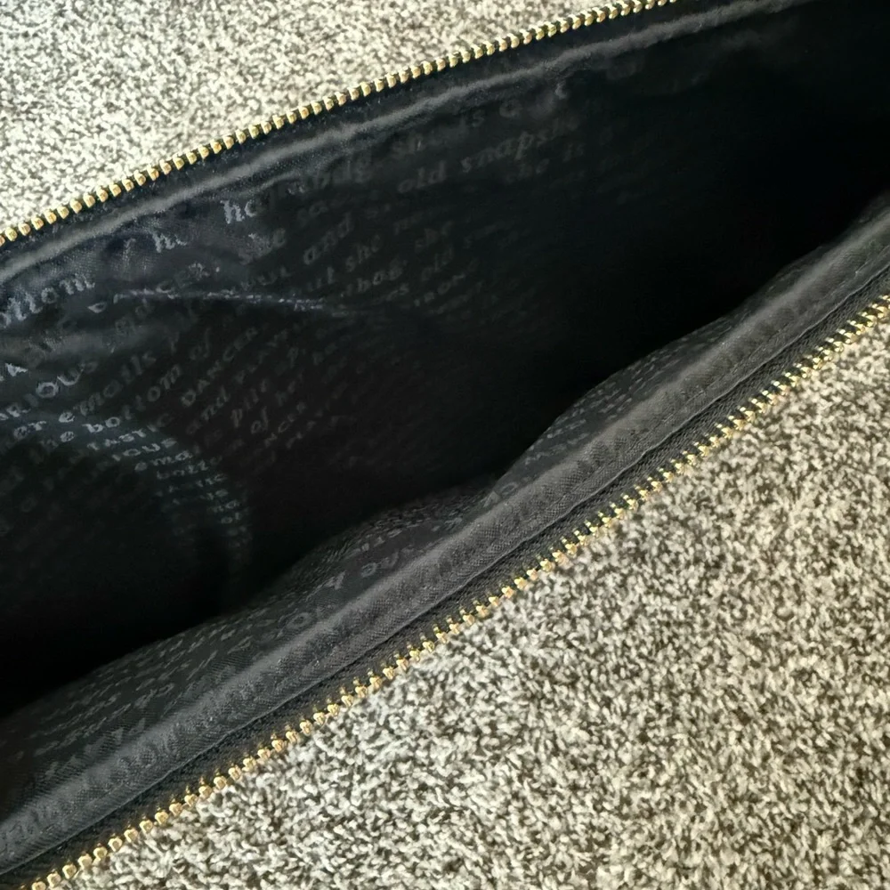 Kate Spade New York Leather padded zip laptop portfolio black tropical print 13”